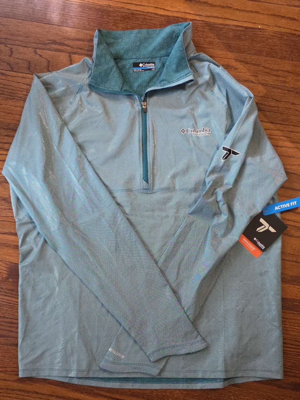 Columbia Titanium Men’s Light Teal Quarter-Zip Performance Sweater